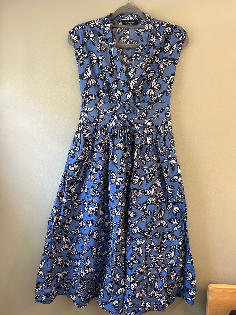 Kate Spade Poplin Bow Butterfly Print Dress